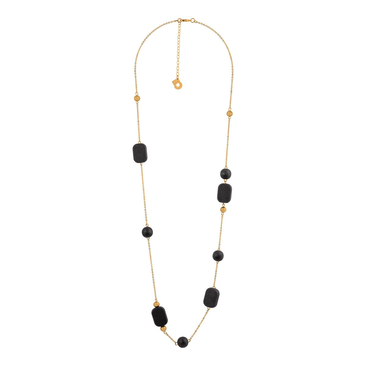 Saimi necklace, black and gold