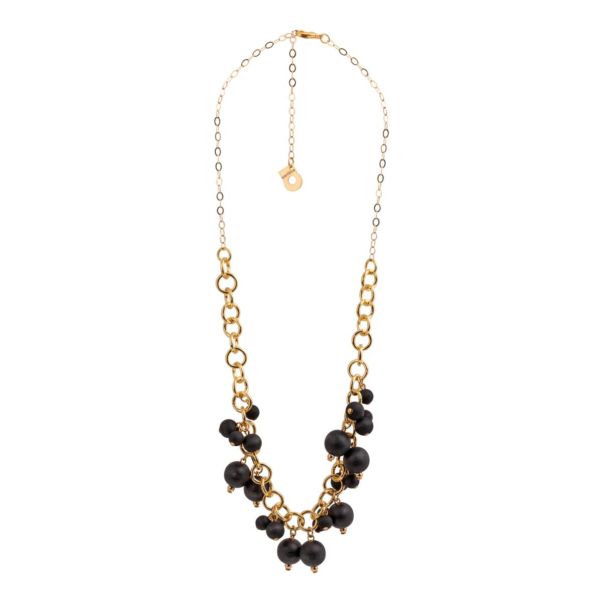 Karuselli necklace, black and gold