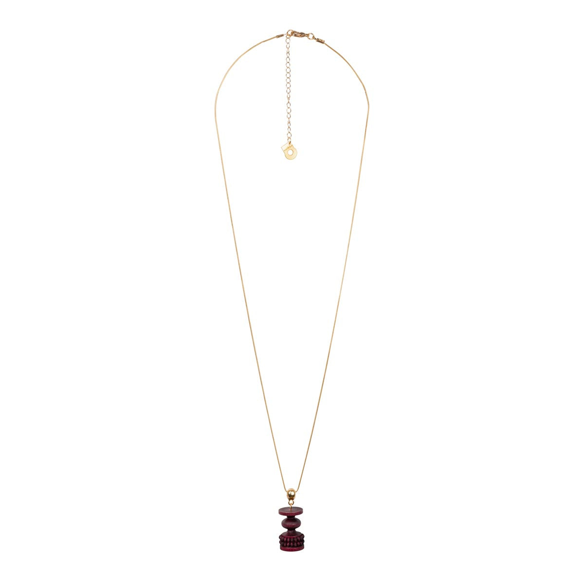 Keisarinna pendant, plum red and gold