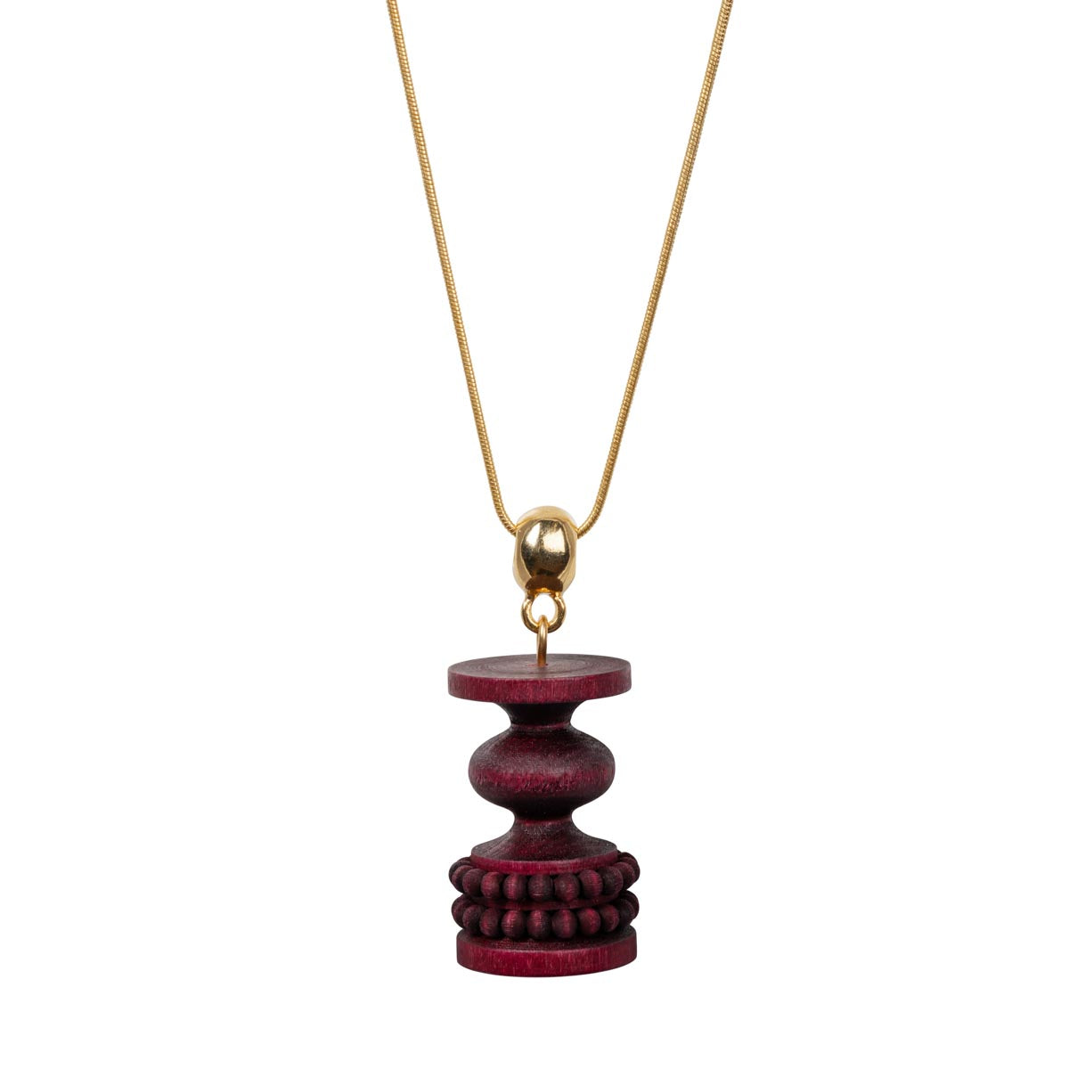 Keisarinna pendant, plum red and gold