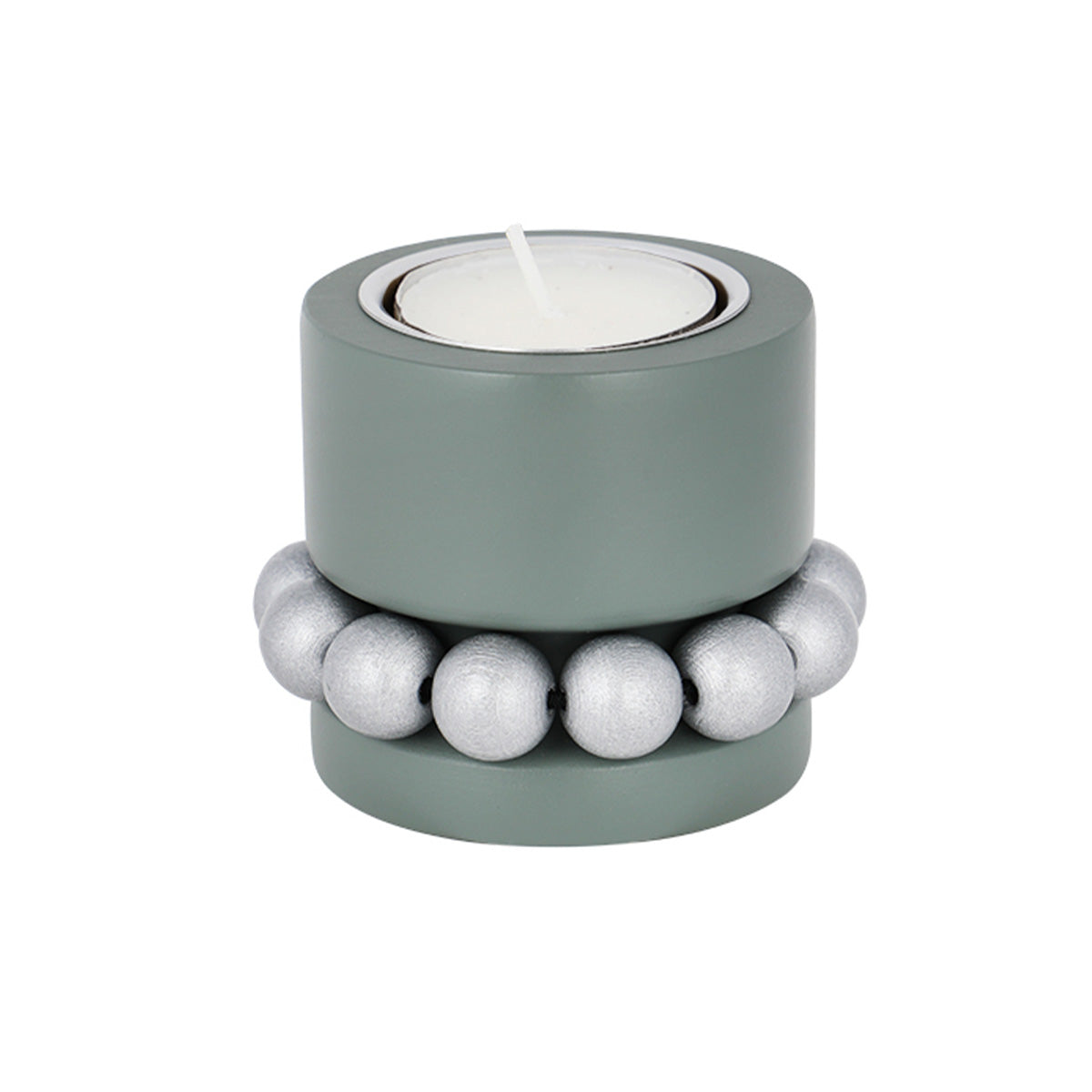 Prinsessa candleholder, green and silver