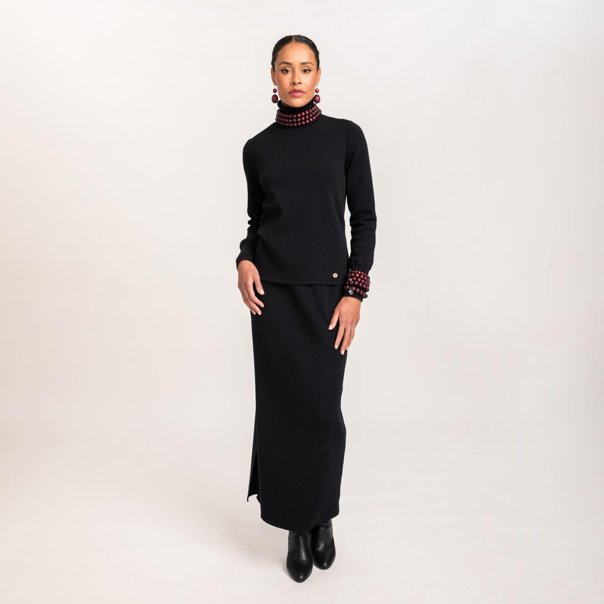 Nomi turtleneck sweater, black