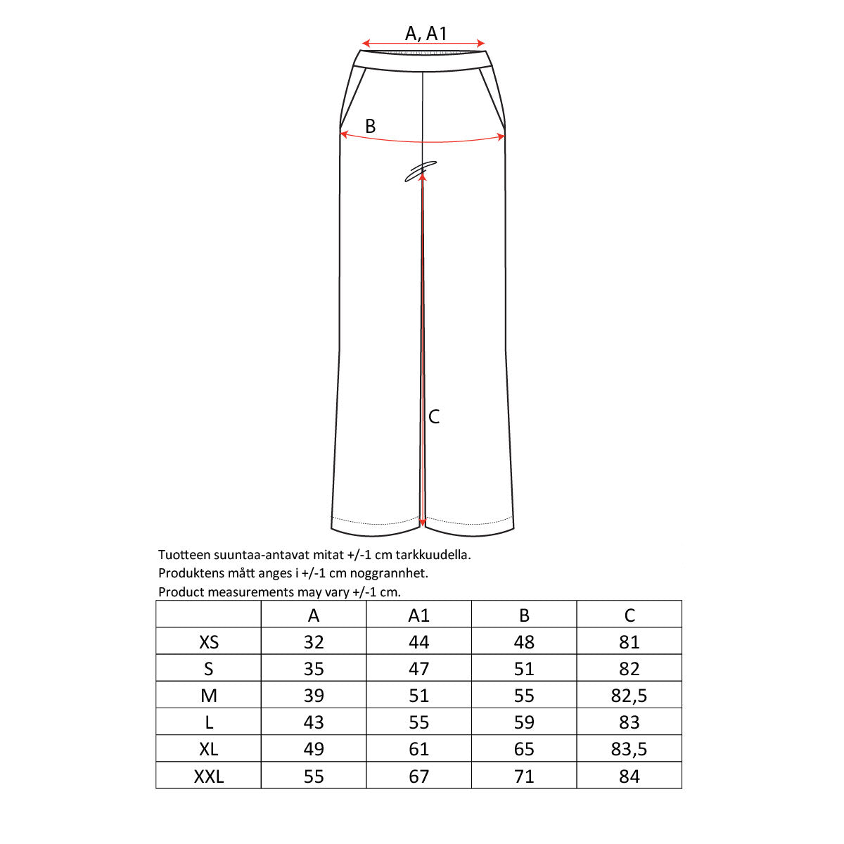 Saria trousers, Kehrä, black