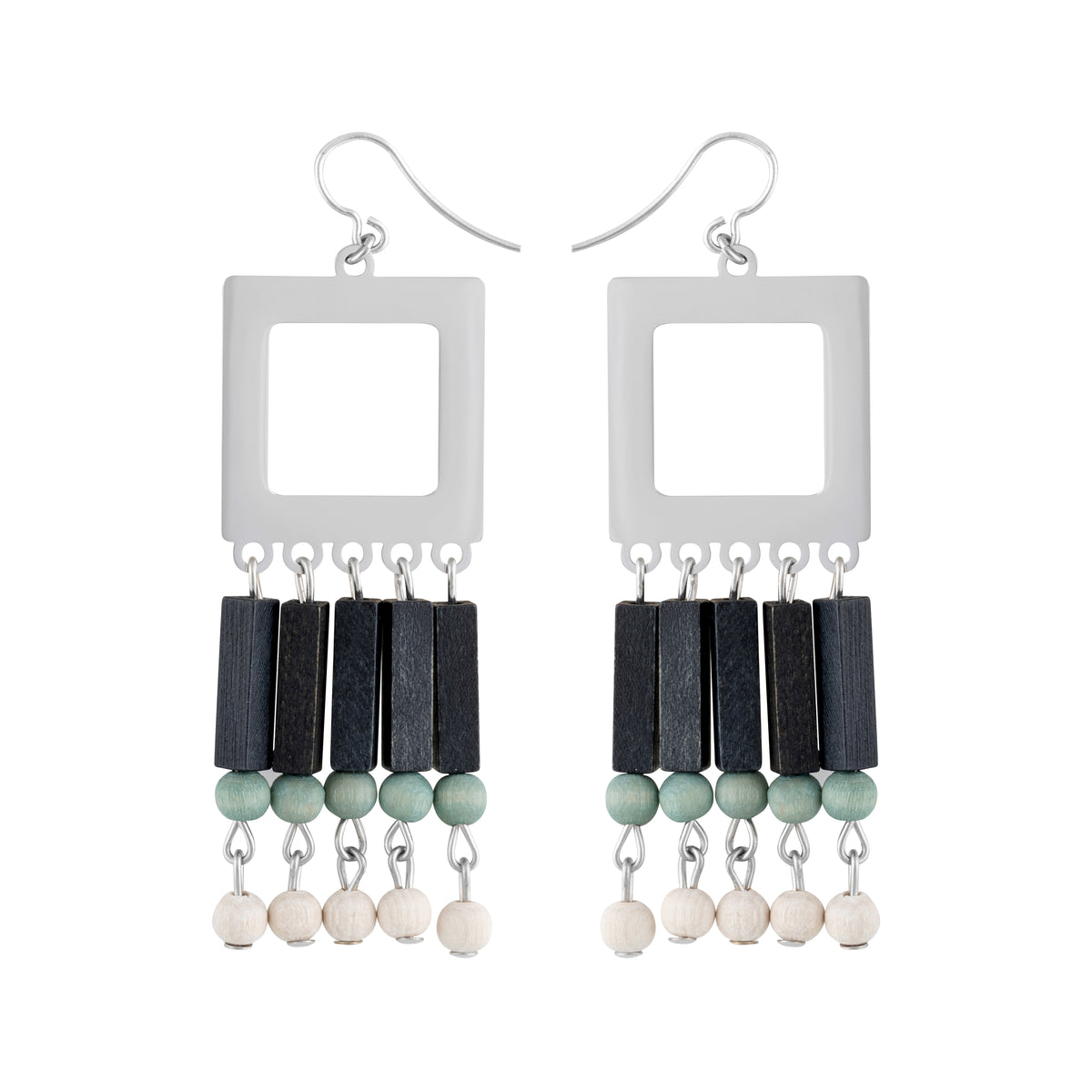 Nina earrings, black and teal