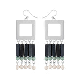 Nina earrings, black and teal