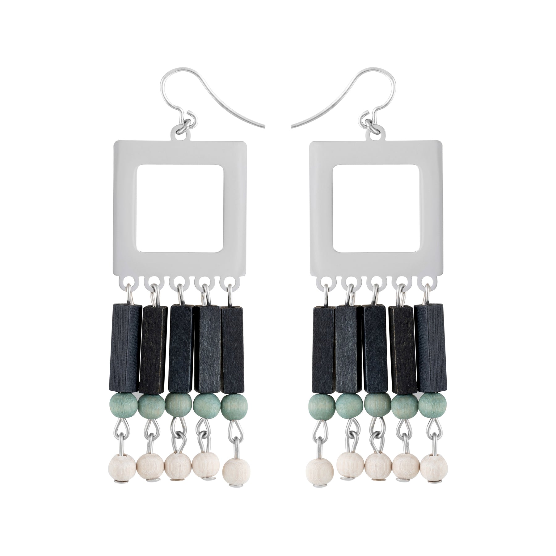 Nina earrings, black and teal