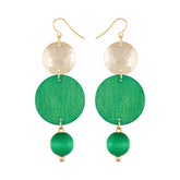 Ilta earrings, green and gold