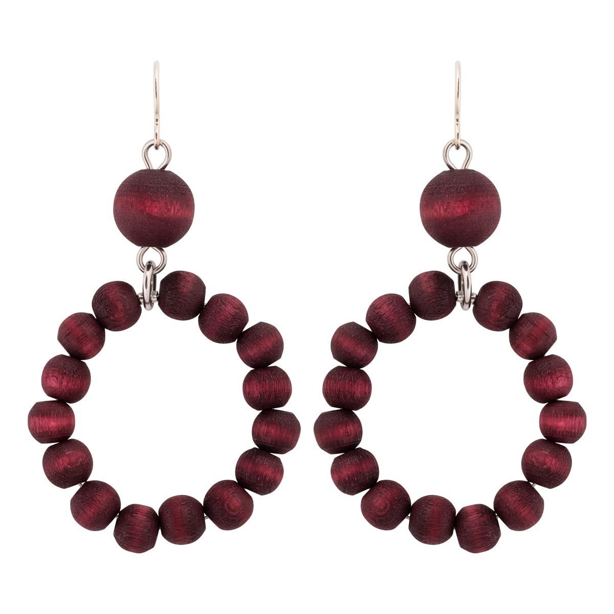 Orvokki earrings, plum red