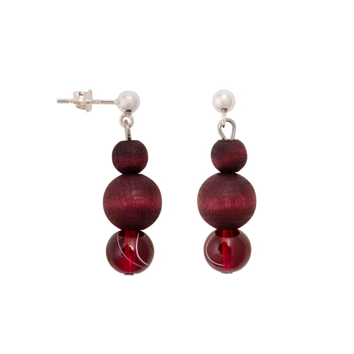 Irene earrings, plum red