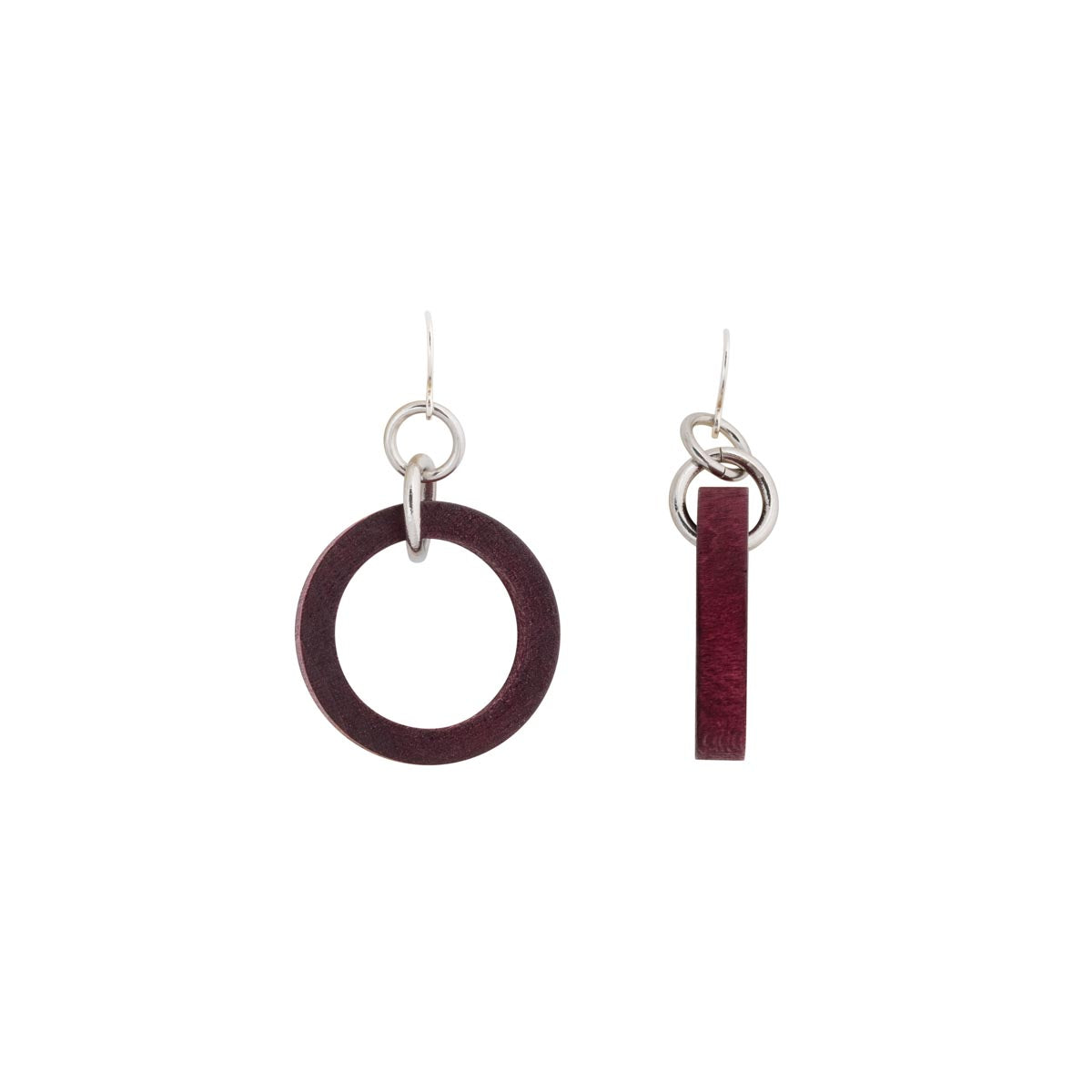 Järviruoko earrings, plum red