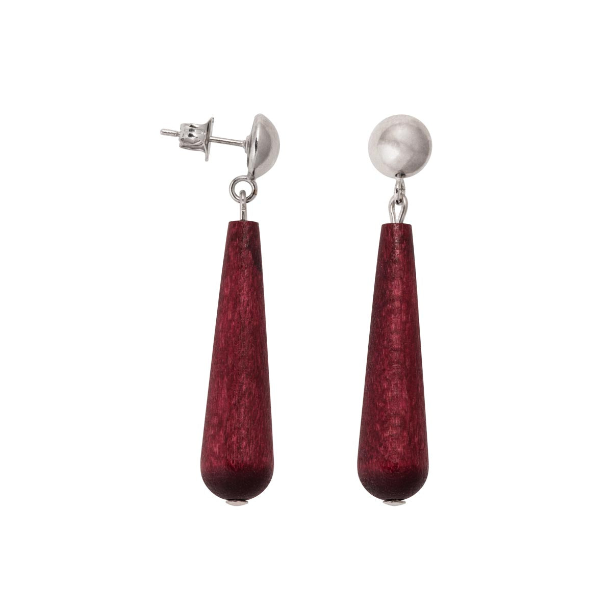 Helmipisara earrings, plum red