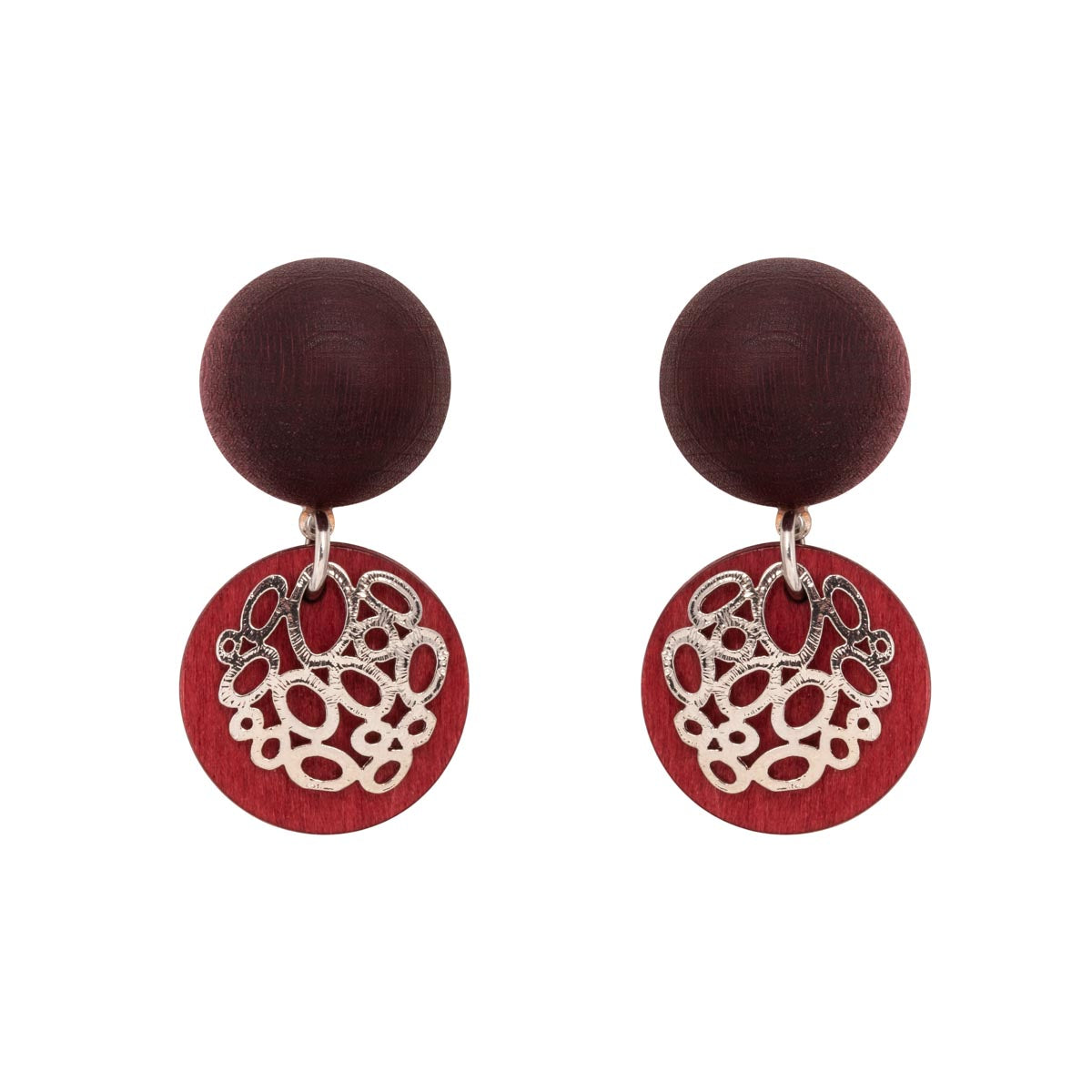 Cecilia earrings, plum red