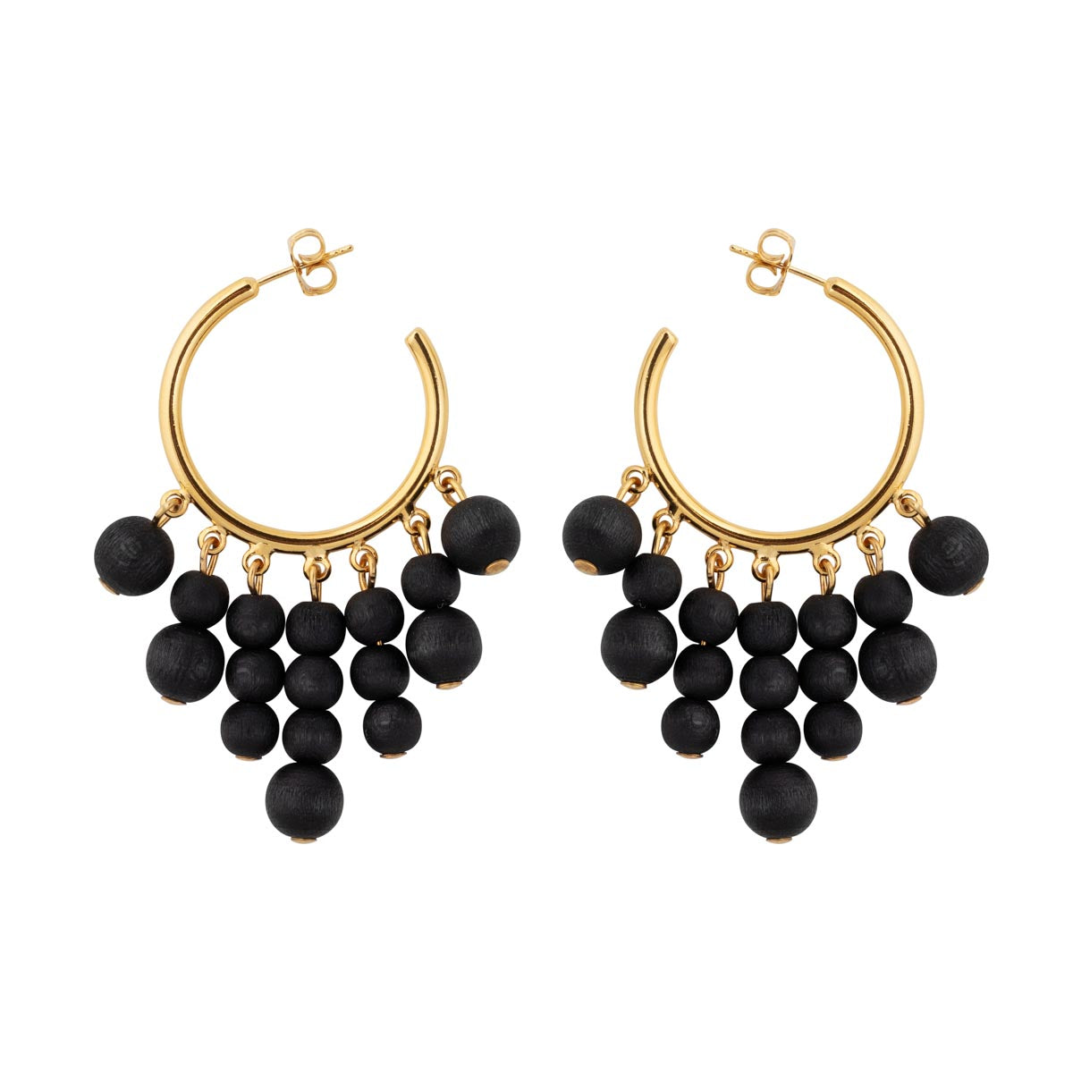 Gisella earrings, black and gold