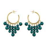 Gisella earrings, dark turquoise and gold