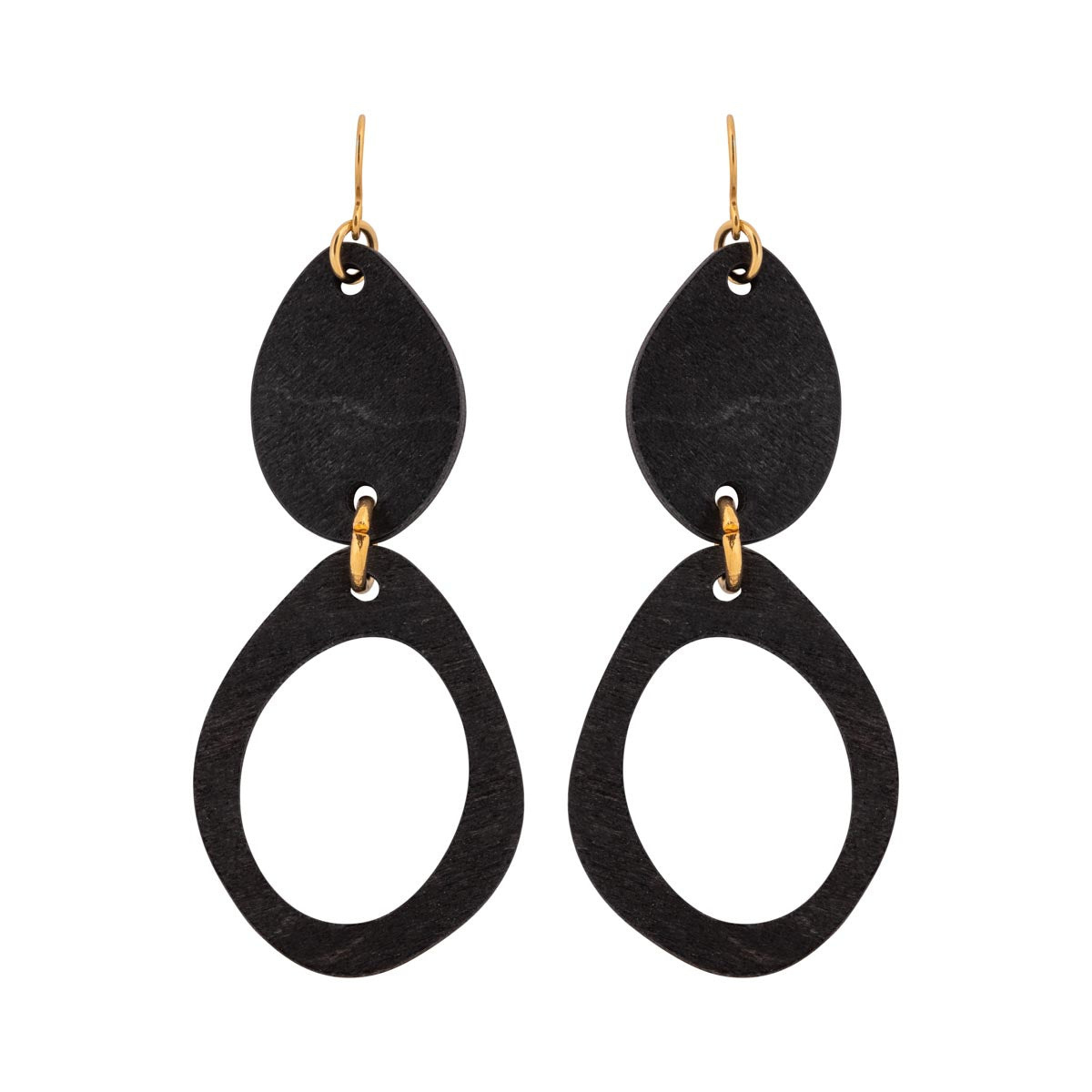 Pihla earrings, black and gold