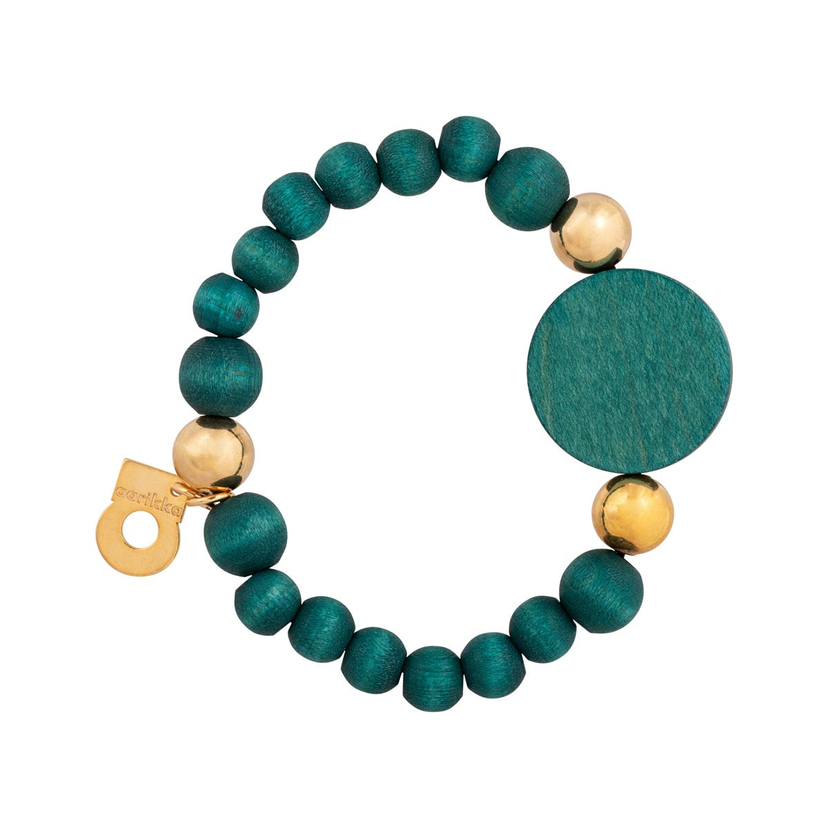 Ilta bracelet, dark turquoise and gold