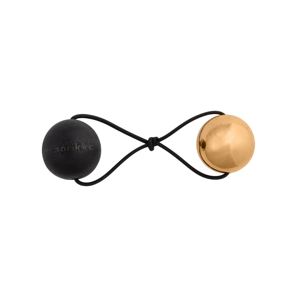 Pom pom hair band, black and gold