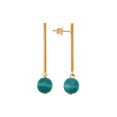 Lilli earrings, dark turquoise and gold