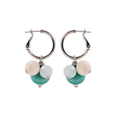 Lydia earrings, aqua green and white