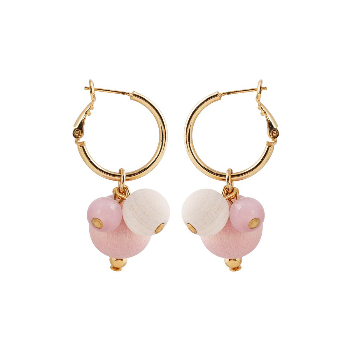 Lydia earrings, pink and white