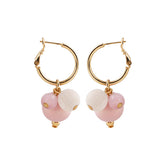 Lydia earrings, pink and white