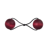 Pom pom hair band, plum red