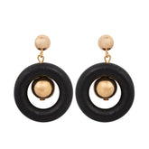 Signe earrings, black and gold