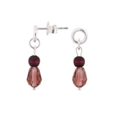 Lasipisara earrings, plum red