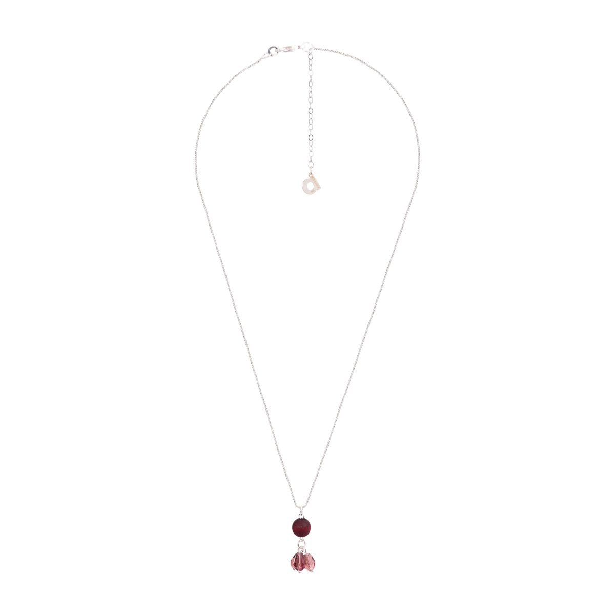 Lasipisara necklace, plum red