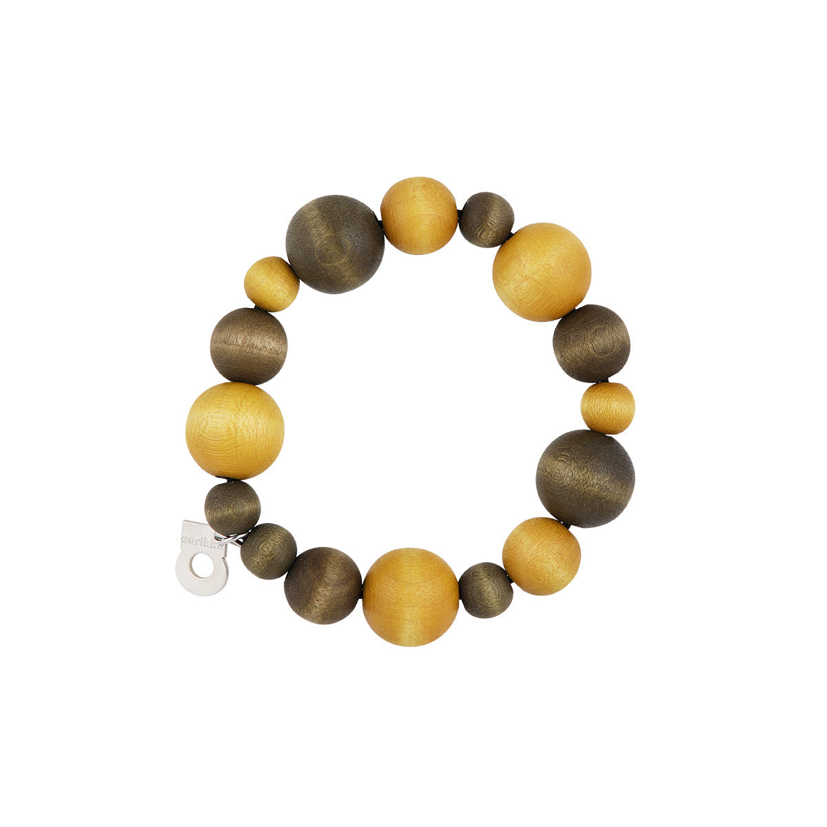 Kaisa bracelet, moss green and yellow